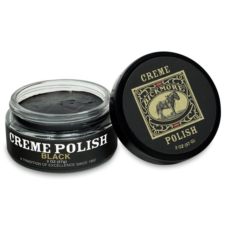 Bickmore Cream Shoe Polish - Black Leather Shoe Care, Nourishing Formula, Fills Scratches, High-Gloss Shine, Long-Lasting, Made in USA - Image 1
